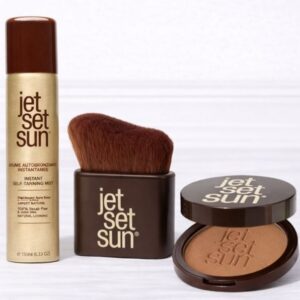 Jet Set Sun kit - Aurinkopuuteri, Sivellin ja Suihke